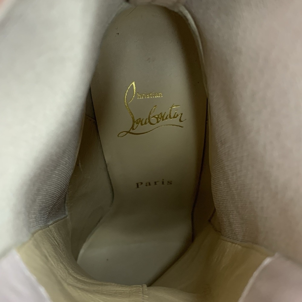 Christian Louboutin Chelsea Chick Booty 100 Calf Mini Crock Boots Leche Size 37 - Picture 5 of 14